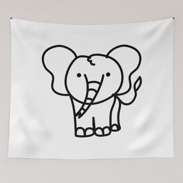 Item preview, Black and white elephant cute designed and sold by fluffyfamcraft.