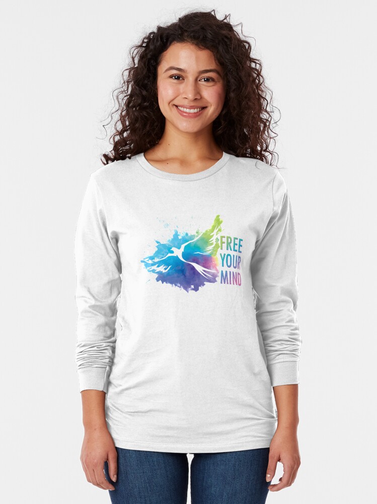 Alternate view of Free Your Mind - Dove Long Sleeve T-Shirt