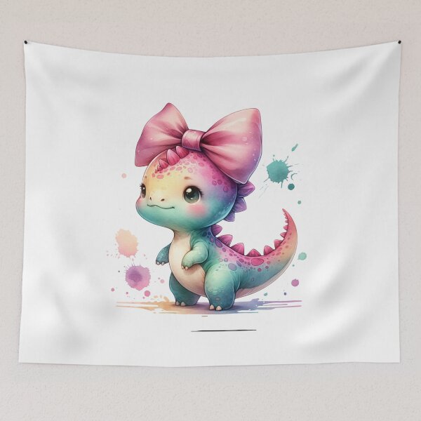 Item preview, A Cute Dinosaur With A Red Bow designed and sold by EarthArtAvencha.
