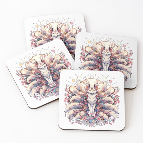 Item preview, Mystical Moonlight Kitsune Covered in Flowers designed and sold by Dynke.