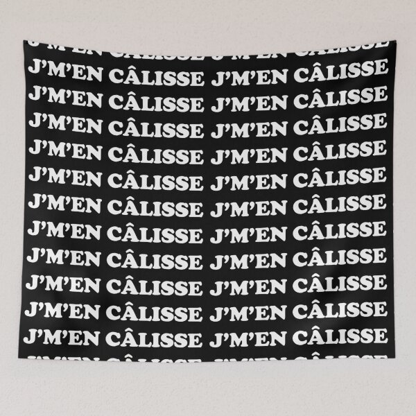 Item preview, J’m’en câlisse - bold white text designed and sold by EmeraldeaArt.