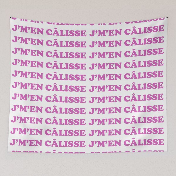 Item preview, J’m’en câlisse - bold pink text designed and sold by EmeraldeaArt.