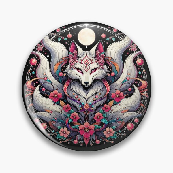 Item preview, Enchanting Kitsune Surrounded by Flowers and Moonlit Magic designed and sold by Dynke.
