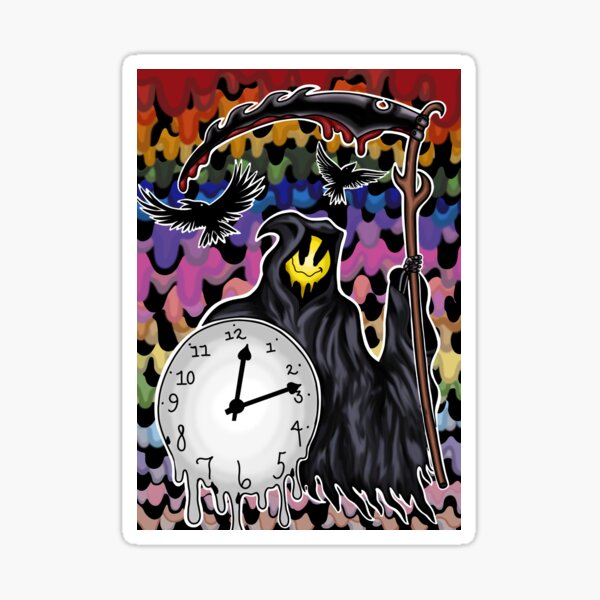 Psychedelic Grim Reaper Sticker
