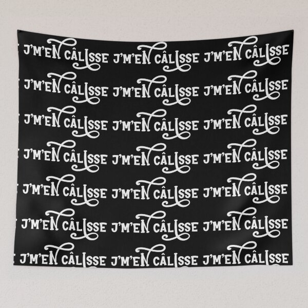 Item preview, j'm'en câlisse - whimsical white text design designed and sold by EmeraldeaArt.