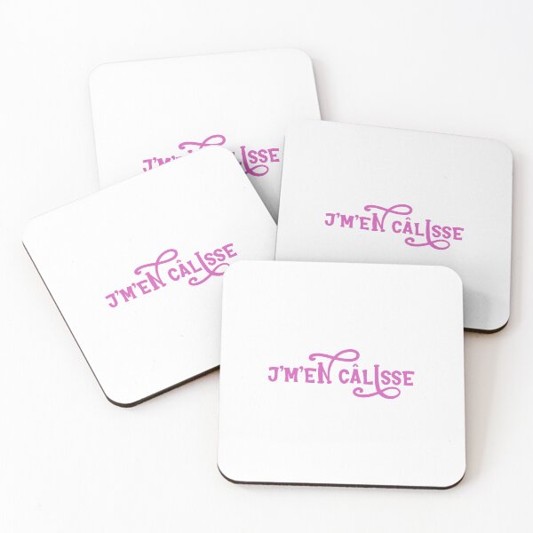 Item preview, j'm'en câlisse - whimsical pink text design designed and sold by EmeraldeaArt.