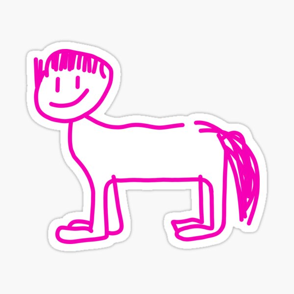 Item preview, Del Water Gap Horse with bowl cut (Hot Pink) designed and sold by Amanda Pierron.