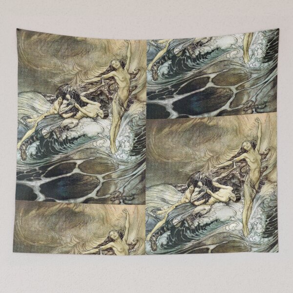 Item preview, The Rhinemaidens Obtain Possession Of The Ring And Bear It Off In Triumph - Arthur Rackham designed and sold by forgottenbeauty.