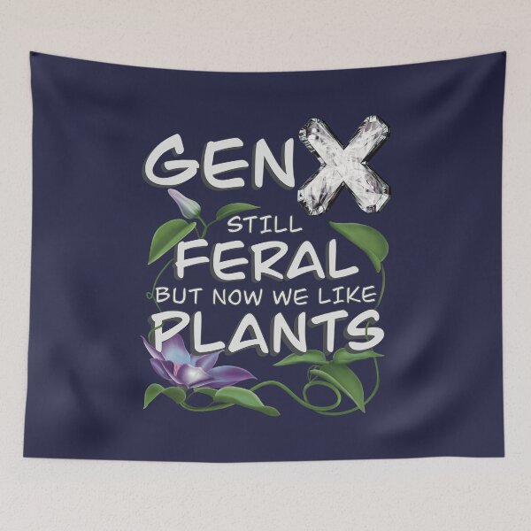 Item preview, Funny Typographic GenX Quote with a Pretty Flower and Vines designed and sold by AloraDawnEve.