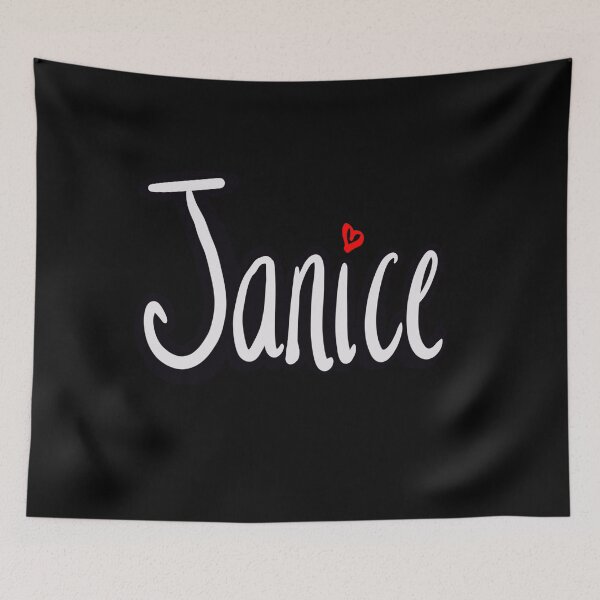 Item preview, Janice girls name woman women’s first name in white cursive calligraphy personalised personalized customized name Gift for Janice designed and sold by Artonmytee.