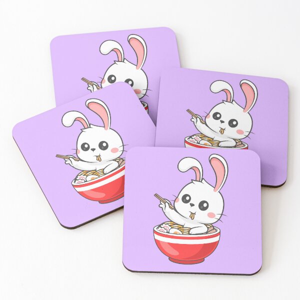 Item preview, Cute Rabbit Eating Ramen Noodles with Chopsticks Cartoon Vector Icon - Whimsical Animal and Food Illustration designed and sold by hjian8219.