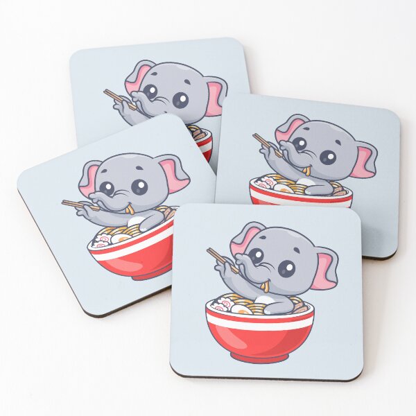 Item preview, Cute Elephant Eating Ramen Noodles with Chopsticks Cartoon Vector Icon - Adorable Animal and Food Illustration designed and sold by hjian8219.