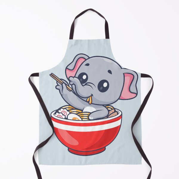 Item preview, Cute Elephant Eating Ramen Noodles with Chopsticks Cartoon Vector Icon - Adorable Animal and Food Illustration designed and sold by hjian8219.