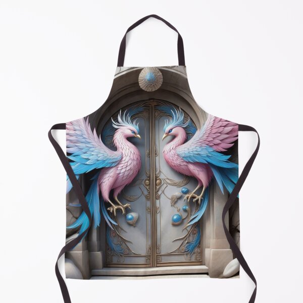 Item preview, Gray Doorway with Giant Pink and Blue Phoenix designed and sold by Melantari Vizuns.