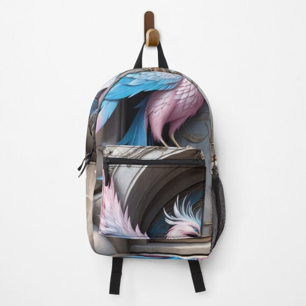 Item preview, Gray Doorway with Giant Pink and Blue Phoenix designed and sold by Melantari Vizuns.