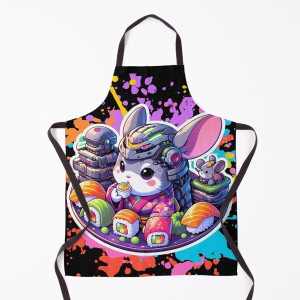 Item preview, Adorable Robotic Chinchilla in Kimono Enjoying Sushi designed and sold by Dynke.