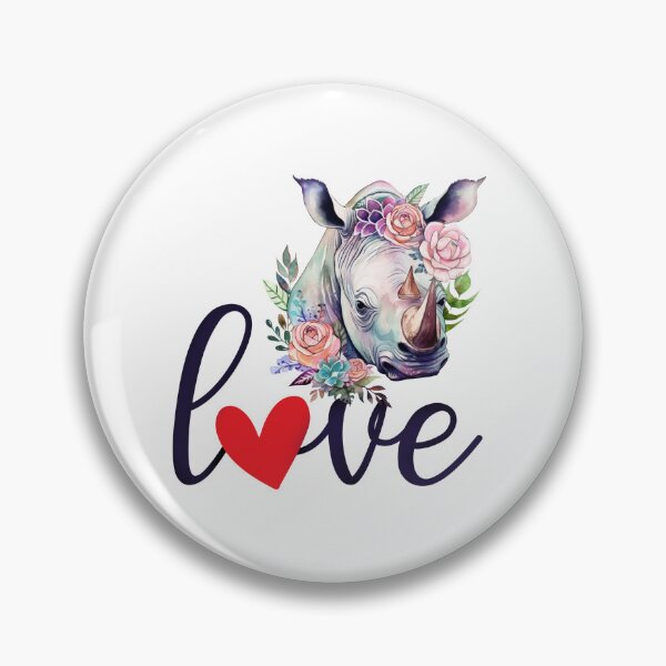 Item preview, Love Rhinos - floral rhino art designed and sold by EmeraldeaArt.