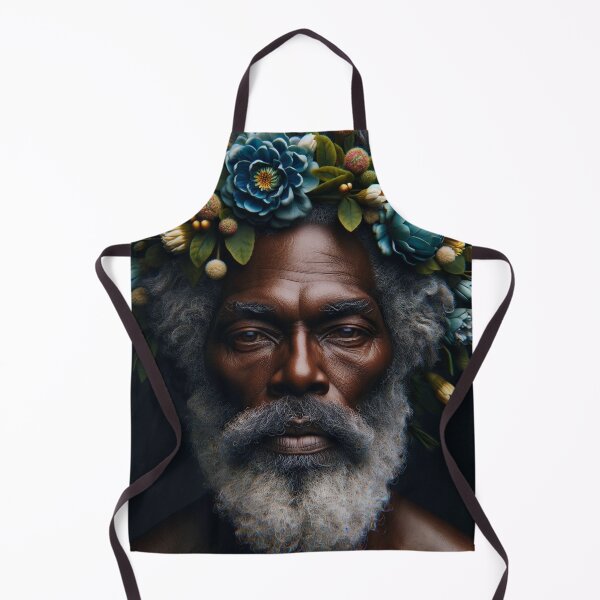 Item preview, Gray haired Black male with flower crown designed and sold by pintobeans144.