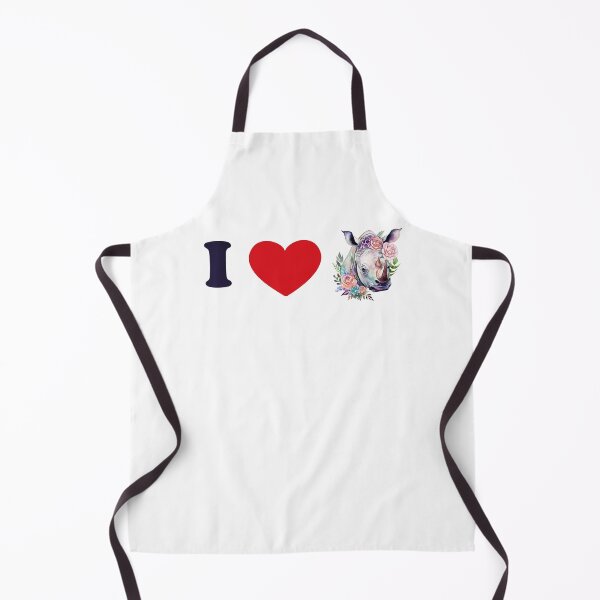 Item preview, I love rhino - with a watercolor floral rhino art designed and sold by EmeraldeaArt.