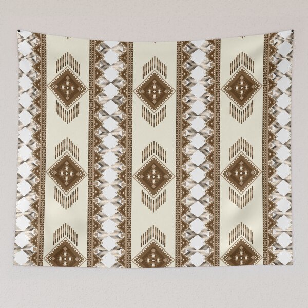 Item preview, Vintage Geometric Ethnic pattern brown tone designed and sold by kasune-shop.