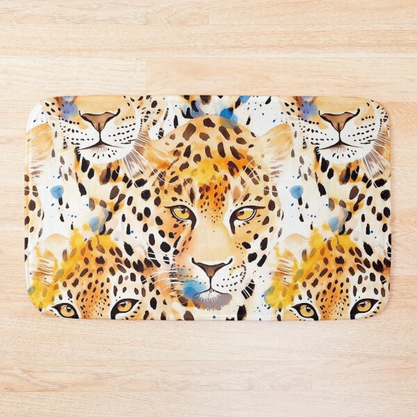 Item preview, Watercolour painted leopard heads pattern designed and sold by 1enchik.