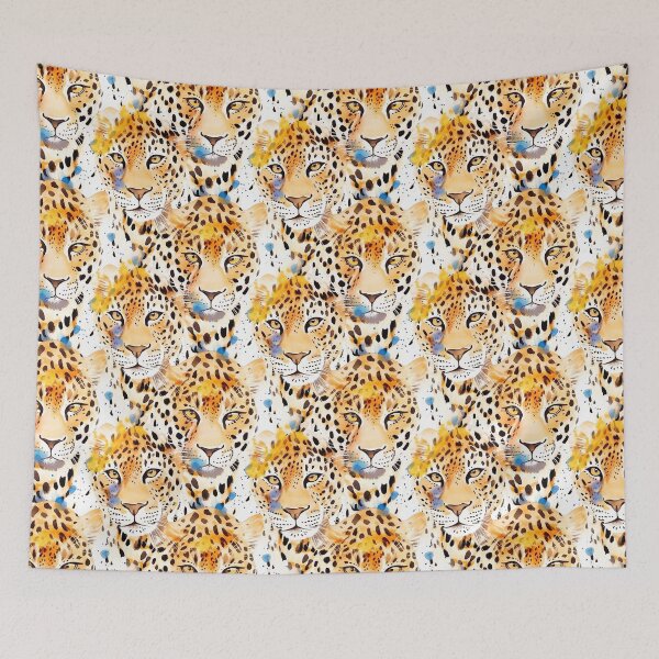 Item preview, Watercolour painted leopard heads pattern designed and sold by 1enchik.