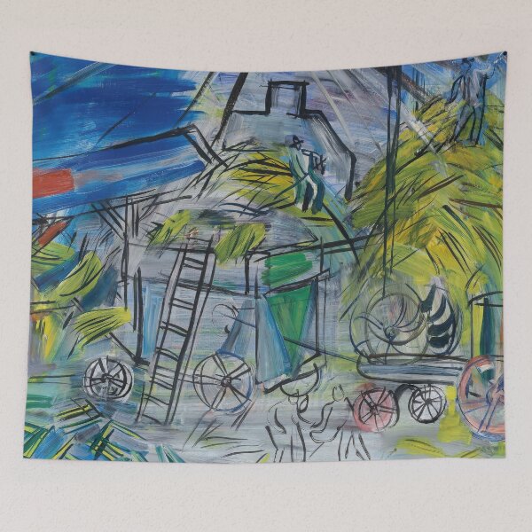 Aperçu de l'œuvre Raoul Dufy Dépiquage au ciel orageux créée et vendue par TeeARTHY.