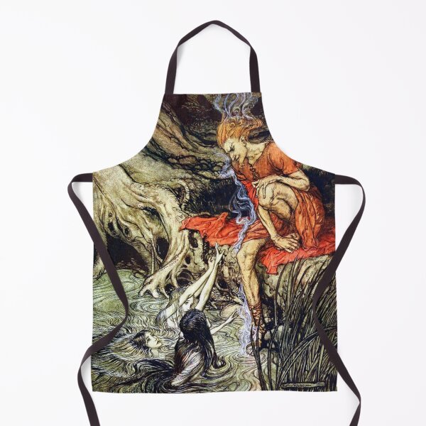 Item preview, The Rhinemaidens tell Loki that Alberich has stolen the Rhinegold - Arthur Rackham designed and sold by forgottenbeauty.