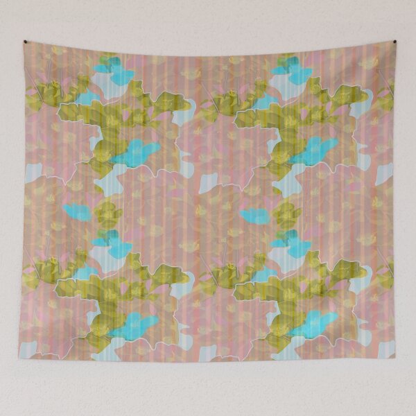 Item preview, Floral abstract pinstripe background designed and sold by goldsmudge.