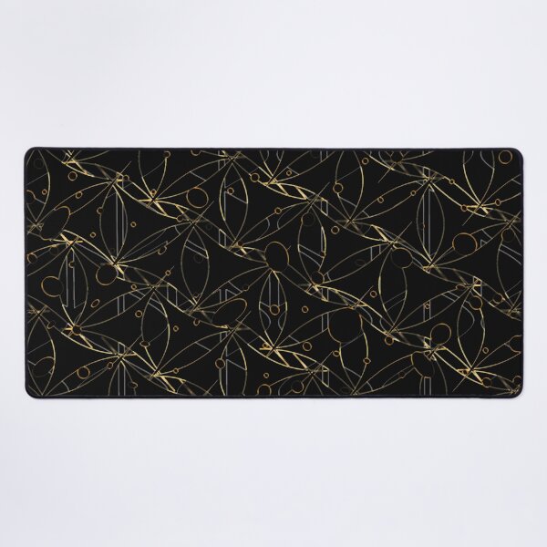 Item preview, black gold line pattern leaves flowers designed and sold by wonghong.