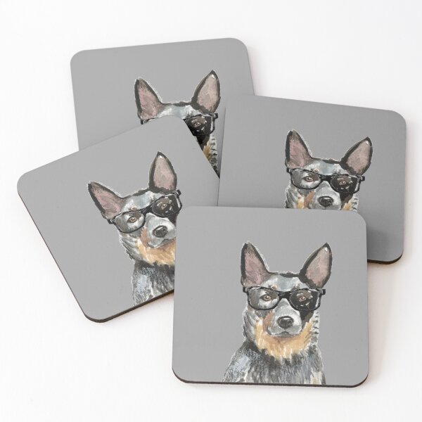 Item preview, Australian Cattle Dog Wearing Glasses  designed and sold by beastieboutique.