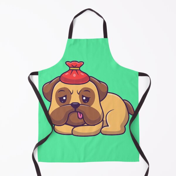 Item preview, Cute Pug Dog Sick Fever Cartoon Vector Icon - Adorable Animal Health Illustration designed and sold by hjian8219.