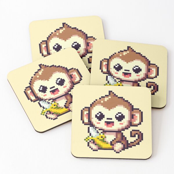 Item preview, pixelated monkey designed and sold by miriam-miranda.