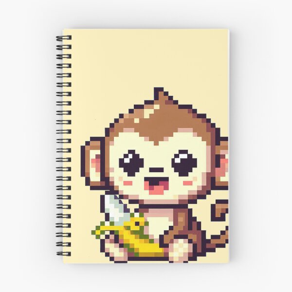 Item preview, pixelated monkey designed and sold by miriam-miranda.