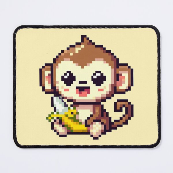 Item preview, pixelated monkey designed and sold by miriam-miranda.