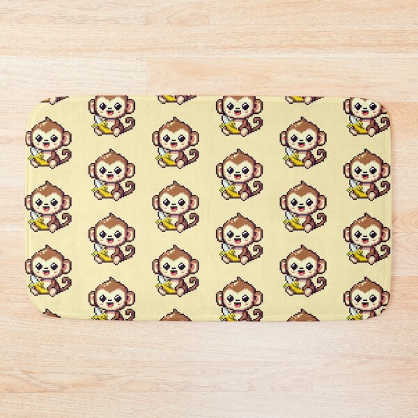 Item preview, pixelated monkey designed and sold by miriam-miranda.