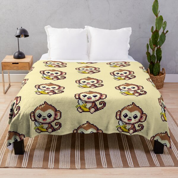 Item preview, pixelated monkey designed and sold by miriam-miranda.