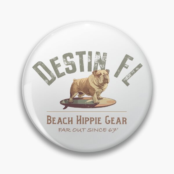 Item preview, Destin Florida Beach Hippie Gear Bulldog Surfboard Design designed and sold by Futurebeachbum.
