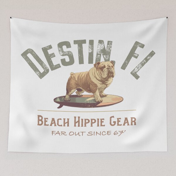 Item preview, Destin Florida Beach Hippie Gear Bulldog Surfboard Design designed and sold by Futurebeachbum.