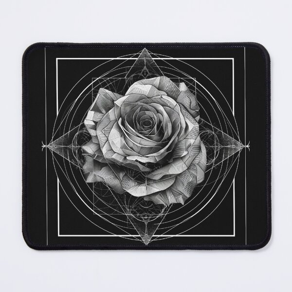 Item preview, Intricate Geometric Rose – Detailed Monochrome Art T-Shirt designed and sold by Mrrjgraphic.
