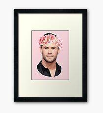 Chris Hemsworth Flower Crown Framed Print