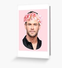 Chris Hemsworth Flower Crown Greeting Card