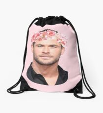Chris Hemsworth Flower Crown Drawstring Bag