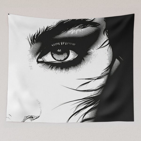 Item preview, silhouette sketch of a beautiful womans eye print designed and sold by dcrc.