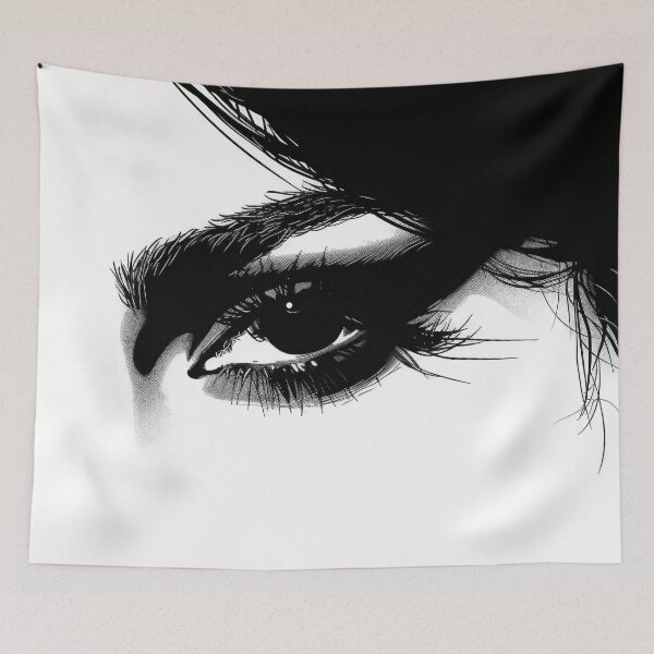 Item preview, Silhouette sketch of a beautiful womans eye print designed and sold by dcrc.