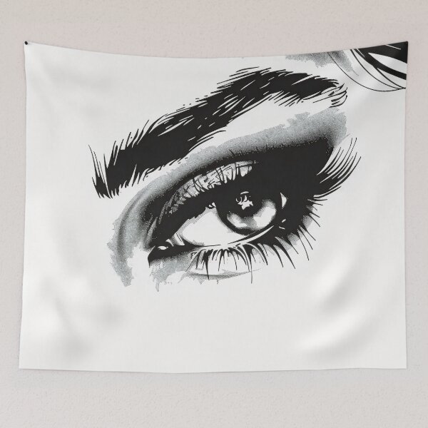 Item preview, silhouette sketch of a beautiful womans eye print designed and sold by dcrc.