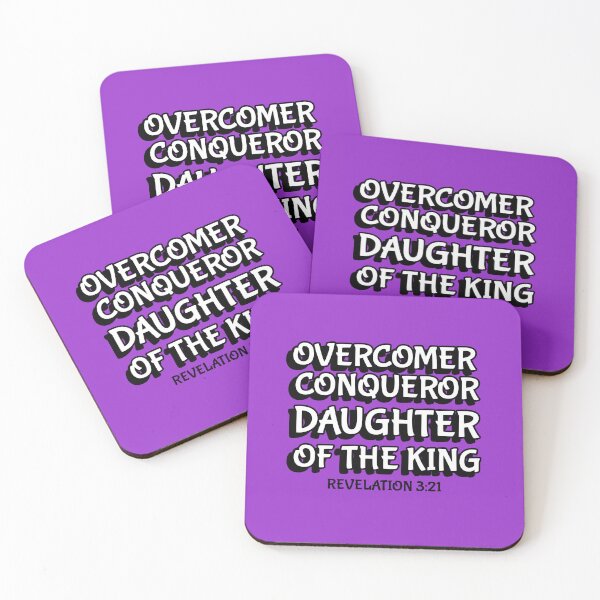 Item preview, Overcomer Conqueror Daughter of the King - Revelation 3:21 - White Font  designed and sold by Rsn4AllSeasons.