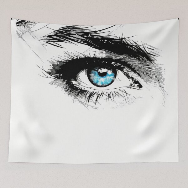 Item preview, silhouette sketch of a beautiful womans eye print designed and sold by dcrc.