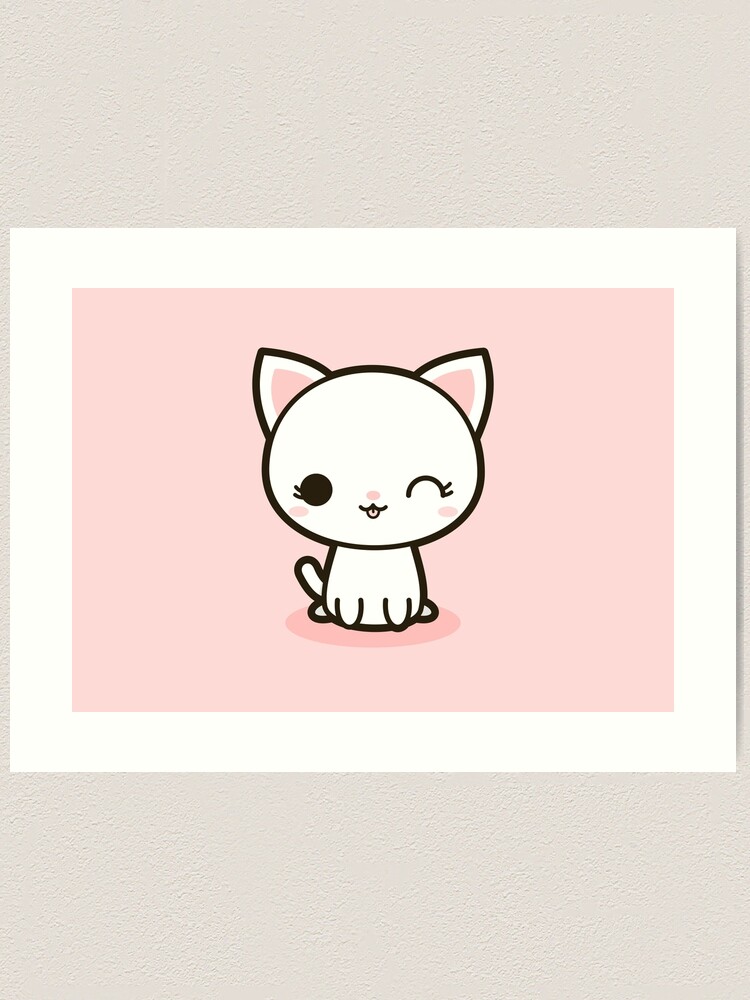 Kawaii Kitty 1 Art Print by peppermintpopuk