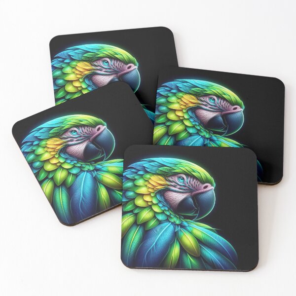 Item preview, Neon Green Macaw Magic: A Vibrant Burst of Colors designed and sold by LyssasMindArt.